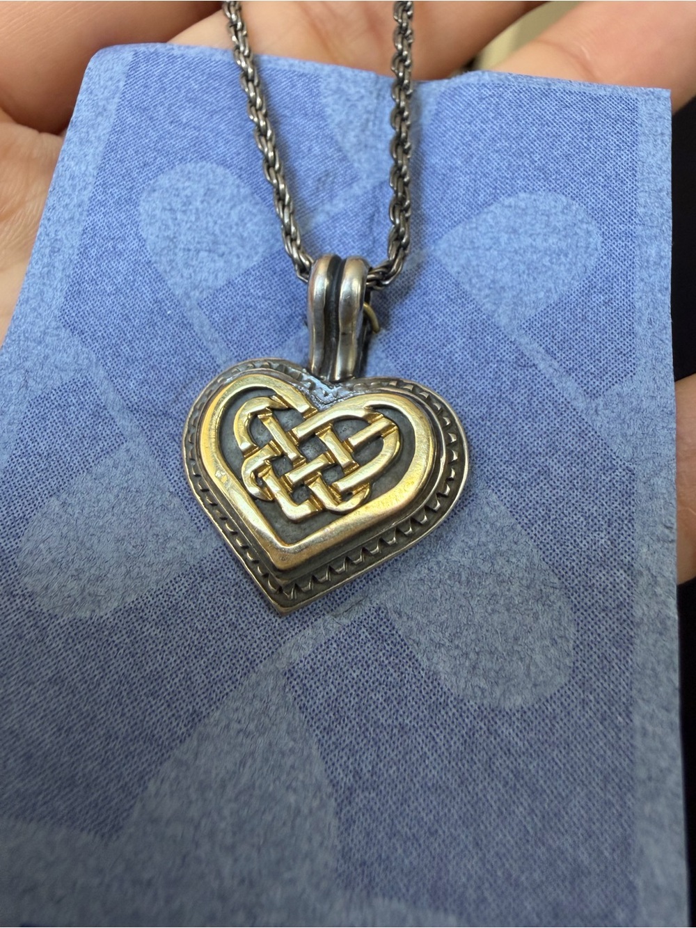 18K gold Sterling Silver & Gold-Tone Heart Pendant Necklace - Women's Jewelry